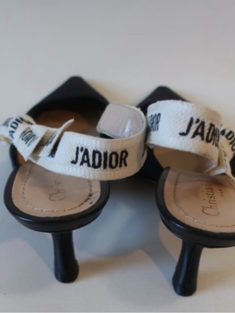 Authentic Dior Black J’Adior Technical Fabric Slingback Heels 38.5 - Picture 6 of 12